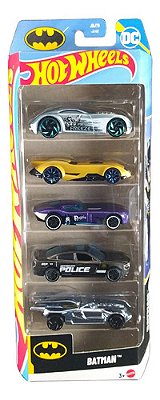 Hot Wheels Pacote C/ 05 Carrinhos Batman Jbj76