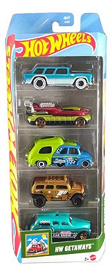 Hot Wheels Pacote C/ 05 Carrinhos Hw Getaways Jbj77