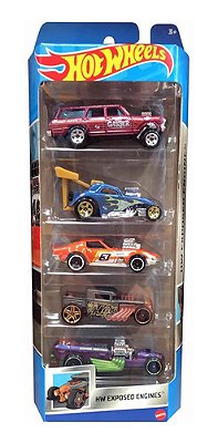 Hot Wheels Pacote C/ 05 Hw Exposed Engines Hfv90