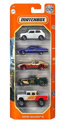 Matchbox Pacote C/ 05 Carrinhos Coffee Cruisers Iii Hfh15