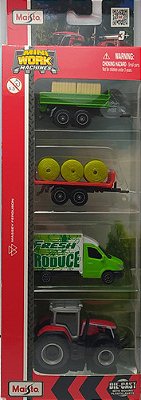 Maisto Mini Work Machines 1:64 Pacote C/ 04 Massey Ferguson