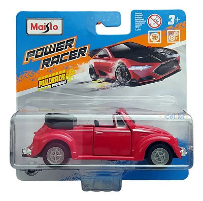 Maisto Power Racer 1:43 Vw 1303 Cabriolet Fusca Vermelho