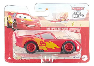 Miniatura Fricção 1:43 Filme Disney Carros Road Trip Mcqueen