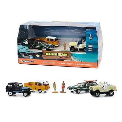 Set Miniaturas 1:64 Greenlight Waikiki Beach