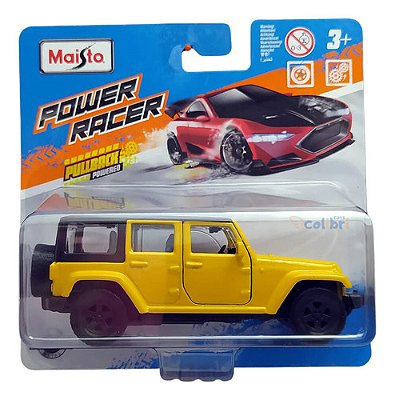 Maisto Power Racer 1:43 2015 Jeep Wrangler Unlimited Amarelo