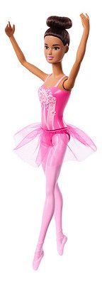 Boneca Barbie Bailarina Morena Vestido Rosa Hrg35 Mattel