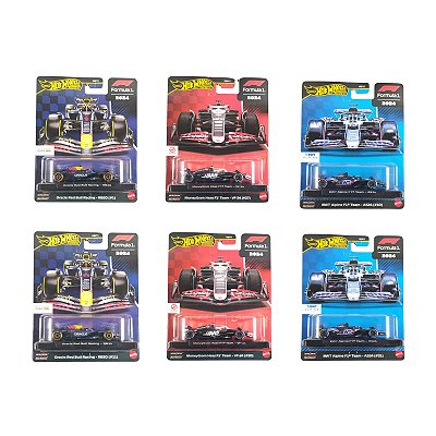 Hot Wheels Premium Formula 1 Redbull Haas Alpine Set c/ 06 Miniaturas HRV11