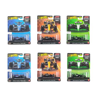 Hot Wheels Premium Formula 1 Williams Sauber Mclaren Set c/ 06 Miniaturas HRV11