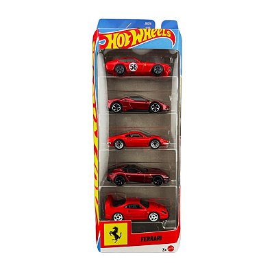 Hot Wheels Pacote c/ 05 Carrinhos Ferrari JLN12