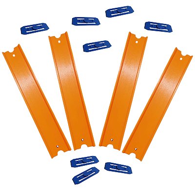 Kit 04 Pistas Retas 25cm para Carrinhos escala Hot Wheels