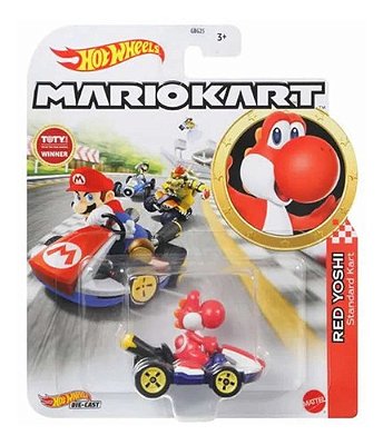Hot Wheels Mario Kart Red Yoshi Standard Kart Gpd90