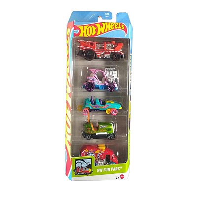 Hot Wheels Pacote c/ 05 Carrinhos Fun Park JBJ88