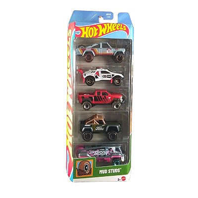Hot Wheels Pacote c/ 05 Carrinhos Mud Studs JKG10
