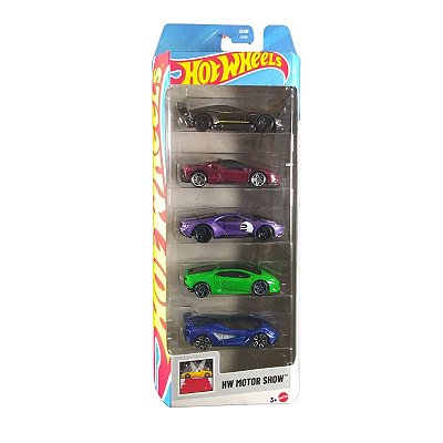 Hot Wheels Pacote c/ 05 Carrinhos Motor Show JBJ89