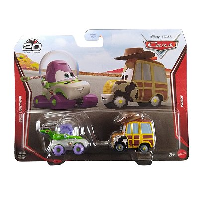 Miniatura Disney Cars Pack c/ 2 Buzz Lightyear & Woody