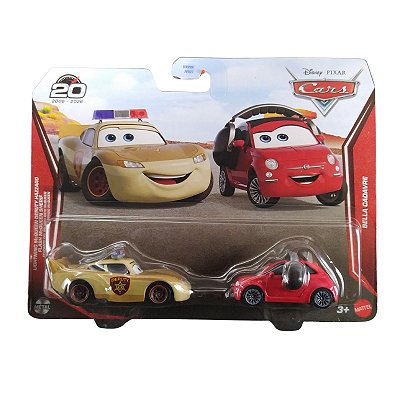 Miniatura Disney Cars Pack c/ 2 Mcqueen Sherif & Bella