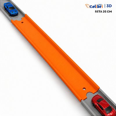 Reta 25 cm para Pistas de Carrinhos Escala 1:64