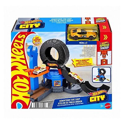 Pista Hot Wheels City Oficina de Pneus JHL75