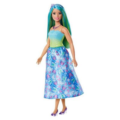 Boneca Barbie Fantasy Princesa Vestido Azul Mattel