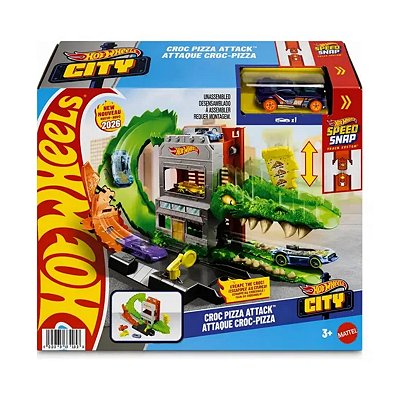 Pista Hot Wheels City Ataque do Crocodilo na Pizzaria JHL93