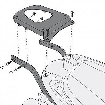 Base para Baú com Rack Givi SR6404 Monokey - para Tiger Sport 1050