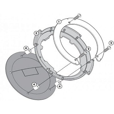 Flange de encaixe e fixação de Bolsas Givi TankLock - para SUZUKI e Vstrom 650 nova