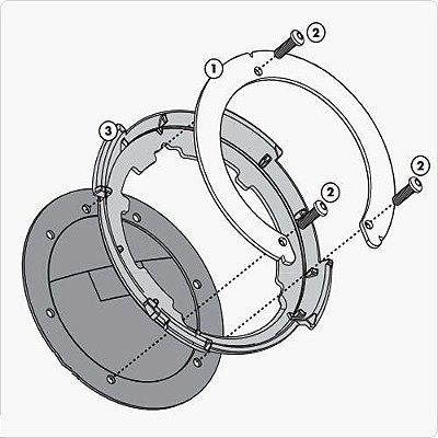 Flange de encaixe e fixação de Bolsas Givi TankLock - para HONDA