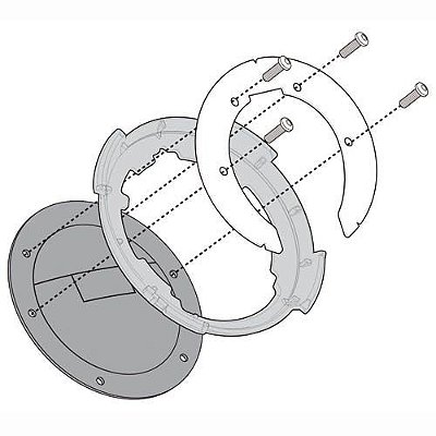 Flange de encaixe e fixação de Bolsas Givi TankLock - para KAWASAKI