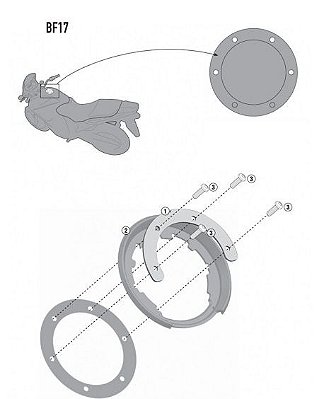 Flange de encaixe e fixação de Bolsas Givi TankLock - para BMW R1200 1250 GS Adventure ( apartir de 2014 )