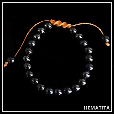 Pulseira de Pedra Natural Hematita