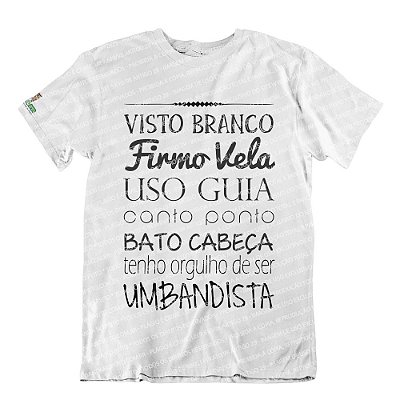 Camiseta Visto Branco, Firmo Vela, Uso Guia