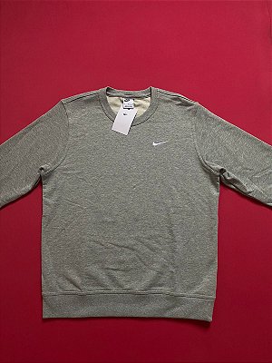 Blusa Nike Swoosh Cinza Gola Careca