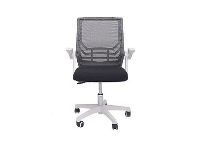 Cadeira P/Escritorio pctop Slim801 Branco e Preto Base Nylon