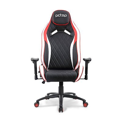 Cadeira Gamer Pctop Premium Vermelho Branco Preto 1020