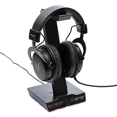 Suporte Para Headset Gamer Husky Blizzard RGB Placa De Som 3x USB - HGMD015