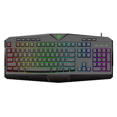 Teclado Gamer Membrana T-Dagger Submarine RGB ABNT2 Full-Size Preto - T-TGK205