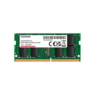 Memória Para Notebook Adata 8GB 2666MHz DDR4 CL19 Verde - AD4S26668G19-SGN
