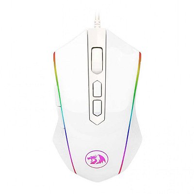 Mouse Gamer Redragon Memeanlion Chroma Lunar White 10000DPI 8 Botões - M710W-RGB