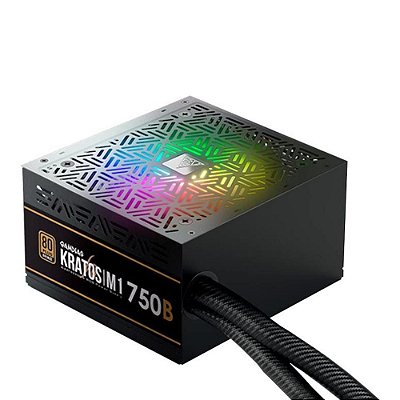 Fonte 750W Gamdias Kratos RGB 80 Plus Bronze PFC Ativo - M1-750B