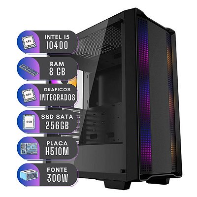 Computador Intel Core i5 10400 Windows 11 8GB SSD 256GB 300W