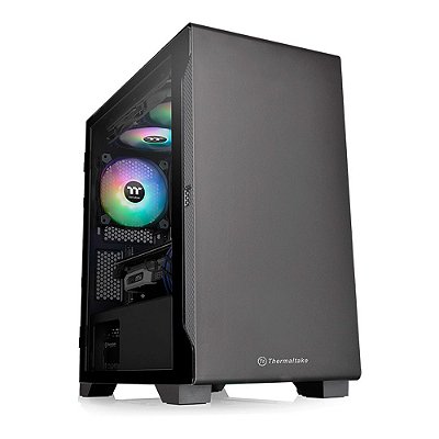 Gabinete Gamer Thermaltake Versa S100 TG 1 Fan Vidro Temperado SPCC Preto - CA-1Q9-00S1WN-00