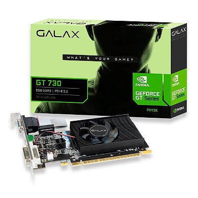 Placa de Vídeo Galax GT 730 NVIDIA GeForce 4GB DDR3 128 bits - 73GQF8HX00HD