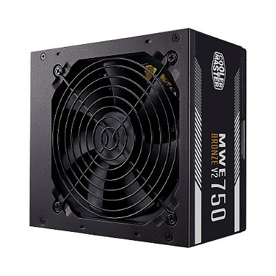 Fonte Cooler Master MWE Bronze V2 Full Range 750W 80 Plus Bronze Não Modular PFC Ativo Bivolt Preto - MPE-7501-ACAAW-BBR