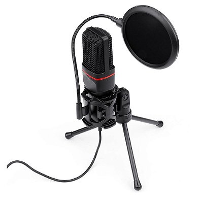 Microfone Gamer Redragon Streamer GM100 Podcast Preto - GM100