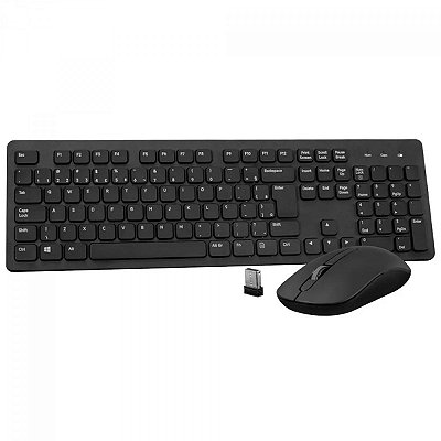 Kit Teclado E Mouse Akko AKP104 WL Sem Fio ABNT2 Pilha AA DPI 1000 Preto - AKP104 WL