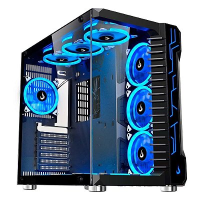 Gabinete Gamer Rise Mode Galaxy Glass S/Fan S/Fonte MidTower Lateral/Frontal Vidro Temperado Preto - RM-GA-GG-FB