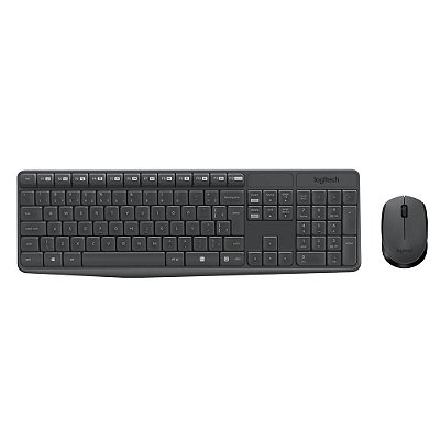 Kit Teclado E Mouse Logitech MK235 Sem Fio 2.4GHz USB ABNT2 - 920-007903