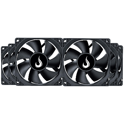 Kit 6 Cooler Fan Rise Mode Black 80mm 12v Preto - RM-BK-02-FB
