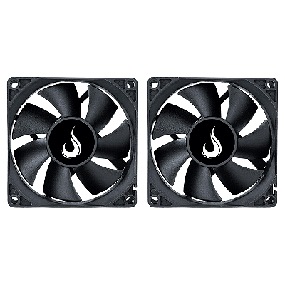 Kit 2 Cooler Fan Rise Mode Black 80mm 12v Preto - RM-BK-02-FB