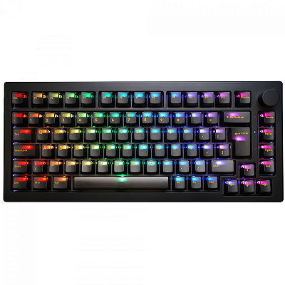 Teclado Gamer Mecânico Akko 5075 Clear Black RGB Switch V3 Pro Cream Black USB-C